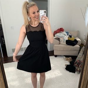 Black A line dress with zipper in back